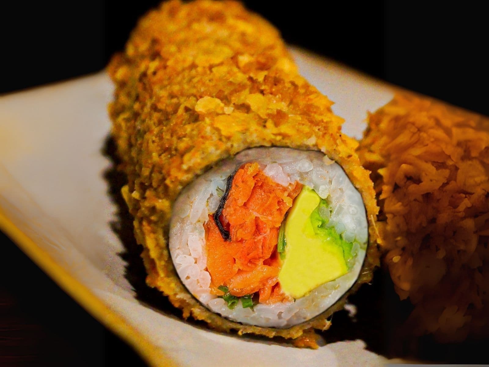Furai salmon fried sushi handroll by Sushi Bites