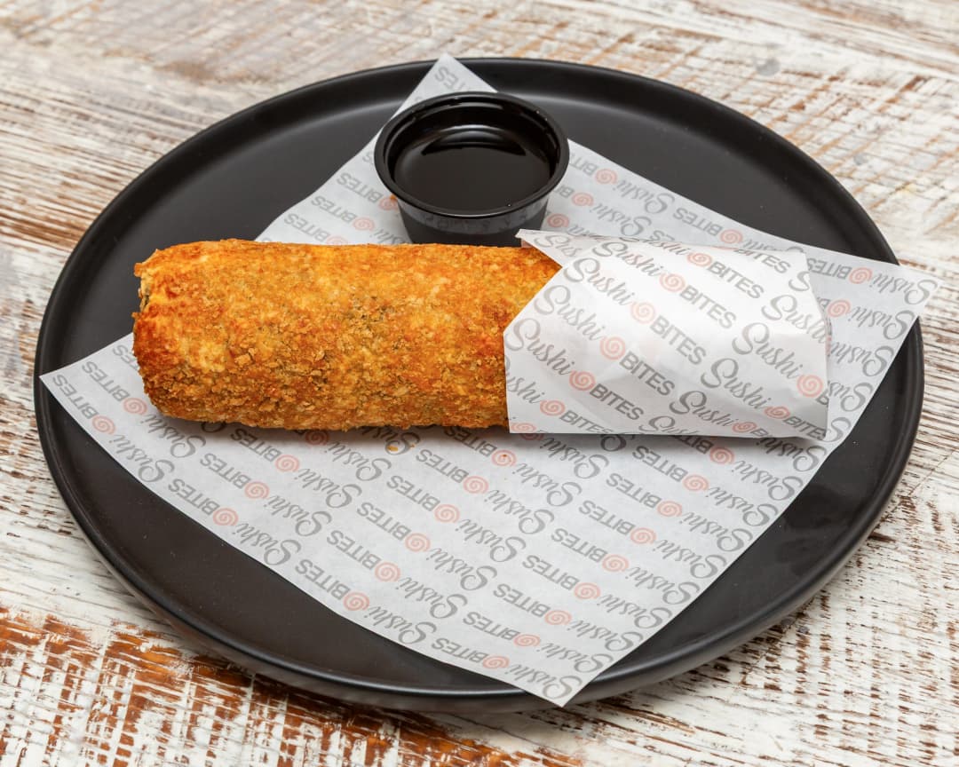 Karaage Roll 8 inch fried chicken sushi handroll, nothing raw, available in Tampa