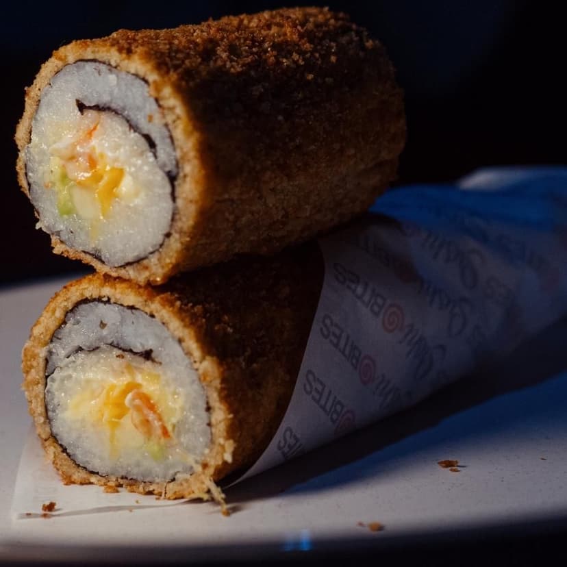 Ebi Roll 8 inch fried shrimp sushi roll, nothing raw, Tampa Japanese Ehomaki