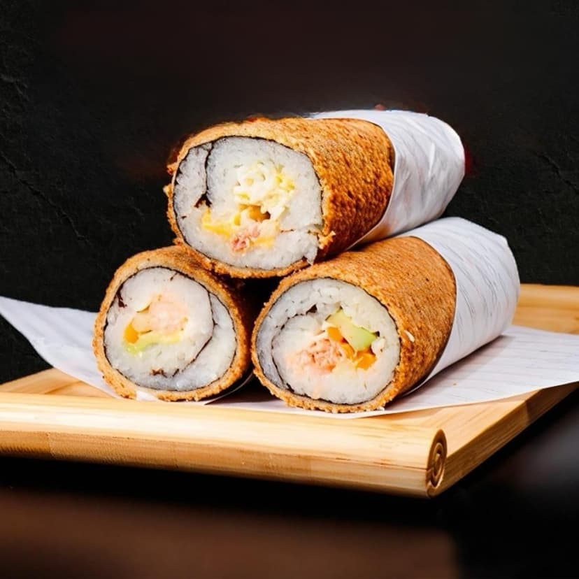 Furai Roll 8 inch fried salmon sushi roll, nothing raw, Japanese Ehomaki in Tampa