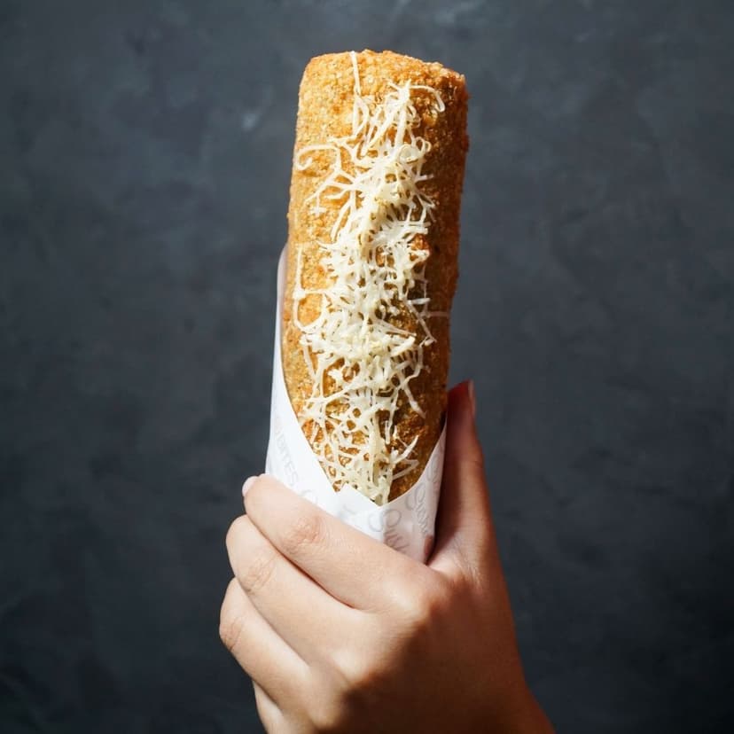 Gratin Roll 8 inch fried Ehomaki sushi with crab and avocado, nothing raw at Sushi Bites Tampa